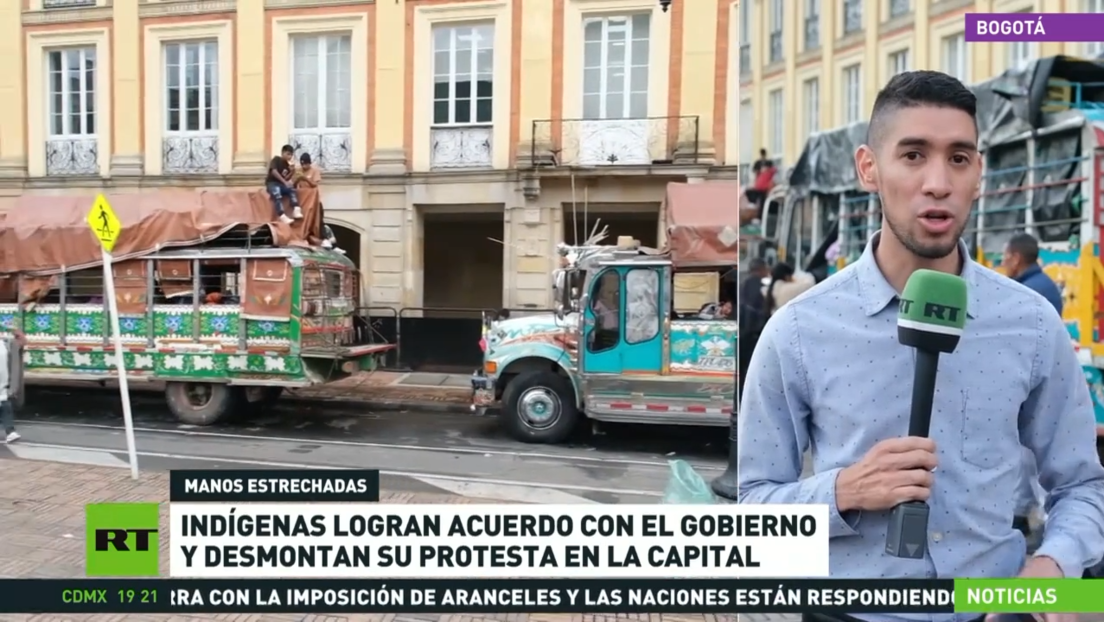 Indígenas colombianos logran un acuerdo con el Gobierno y concluyen su protesta en la capital