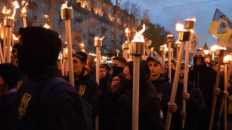 FILE PHOTO: A march in Kiev marking an anniversary of the Ukrainian Insurgent Army (UPA, an extremist organization banned in Russia) and Day of the Defender of Ukraine.