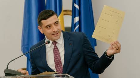 Romanian presidential candidate George Simion, Bucharest, May 13, 2025.