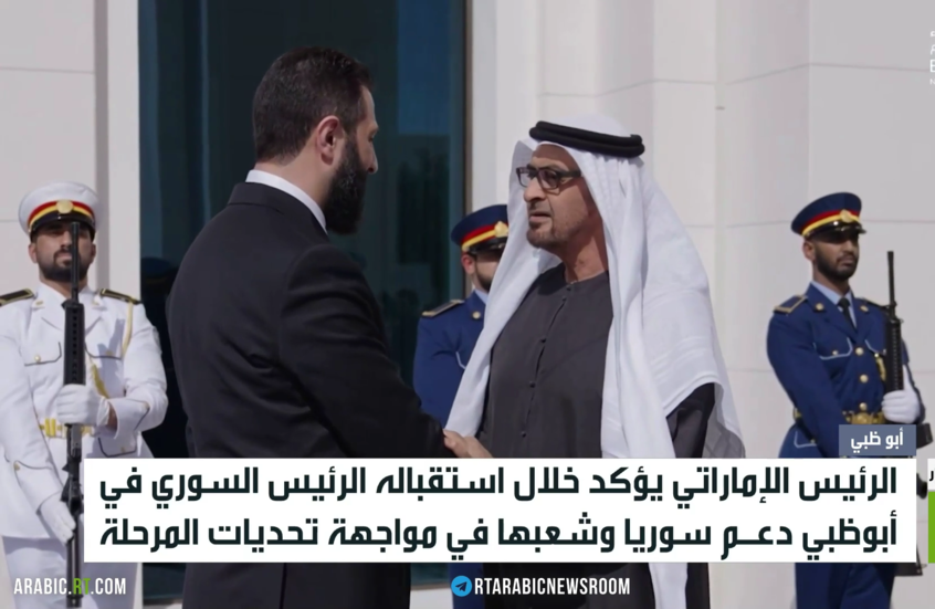 الرئيس الإماراتي يؤكد دعم سوريا وشعبها